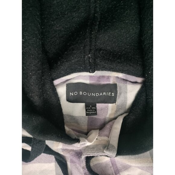 NoBo Mens Small Button Up Flannel Hooded Shacket Shirt Plaid 34-36 Off White Sm - Picture 3 of 16